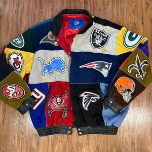 Reebok Jeff Hamilton Leather NFL Football Jacket Awesome Colors Mens Size 6XL
